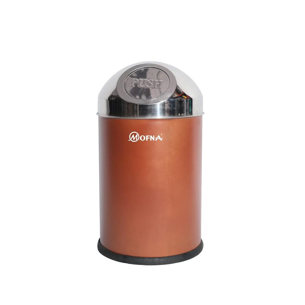 Mofna Stainless Steel Brown Pushcan Dustbin 25 Liter