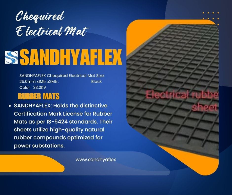 chequered electrical rubber mat