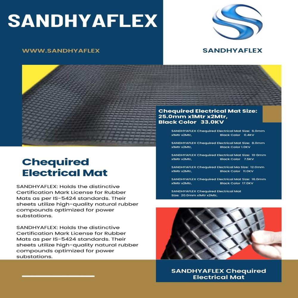 chequered electrical rubber mat