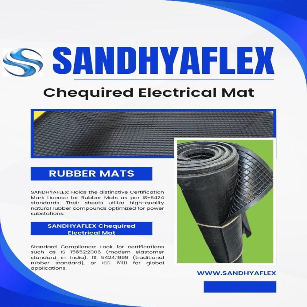 chequered electrical rubber mat