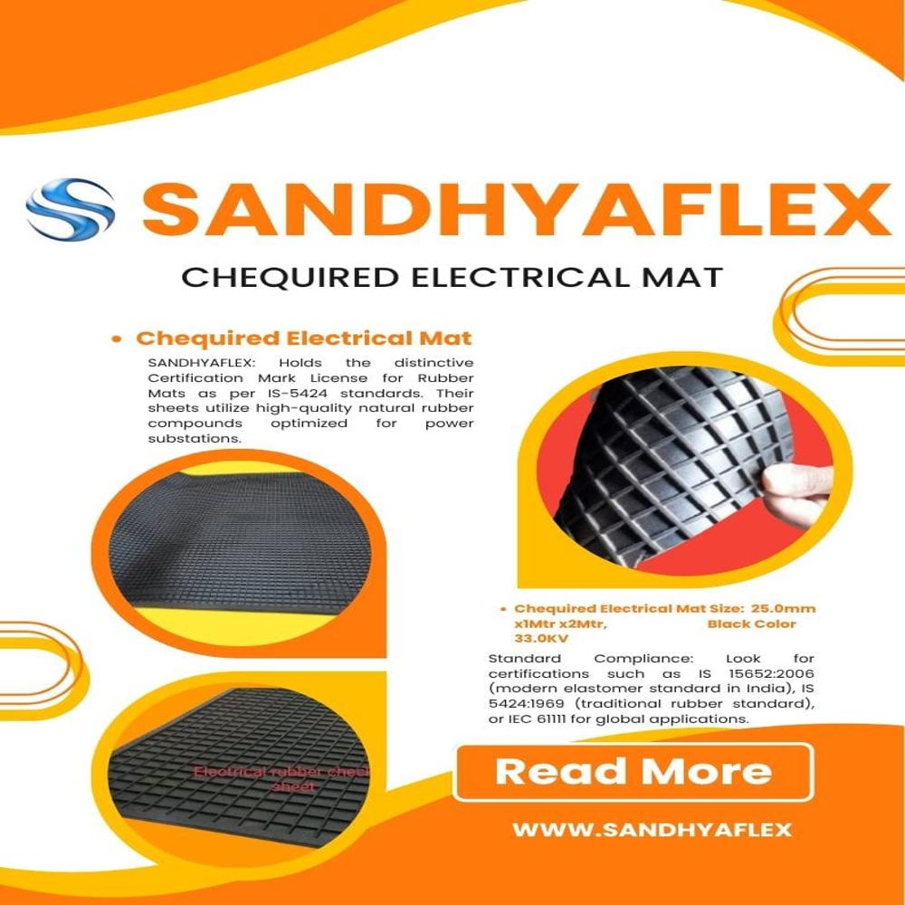 chequered electrical rubber mat