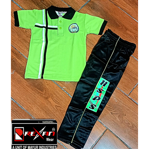 Green And Black Kids T-Shirt And Track Pant