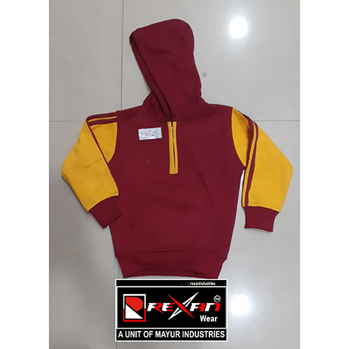 Maroon And Yellow School Uniform Fleece Hoodie