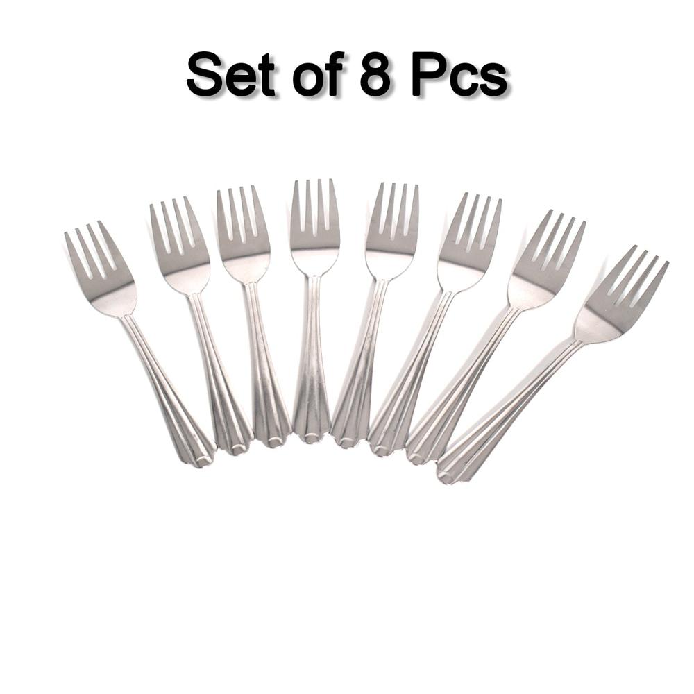 Small Dinner Fork For Home And Kitchen. (set Of 8pc) - Color: Mix