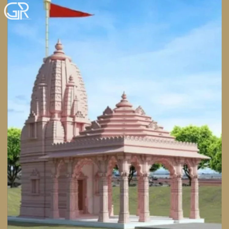 Outdoor Pink Sandstone Temple