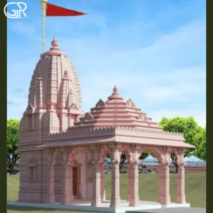 Outdoor Pink Sandstone Temple