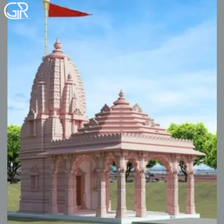 Outdoor Pink Sandstone Temple