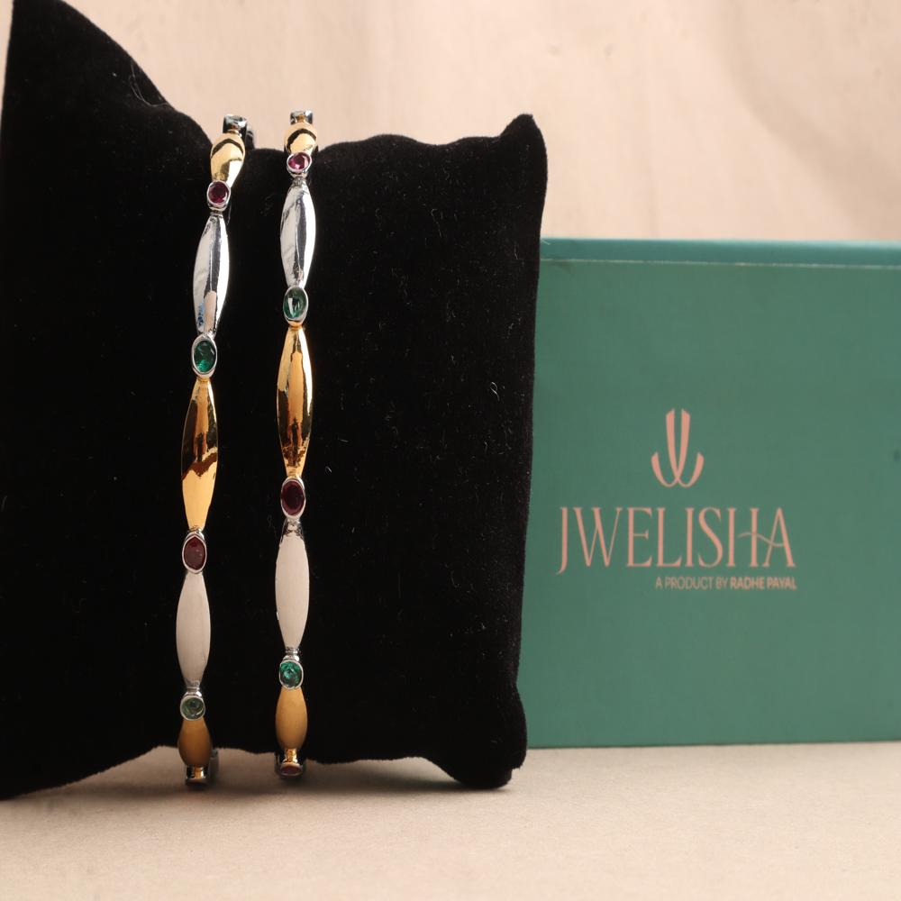 Luxury Silver-Plated German Silver Bangles | Jwelisha