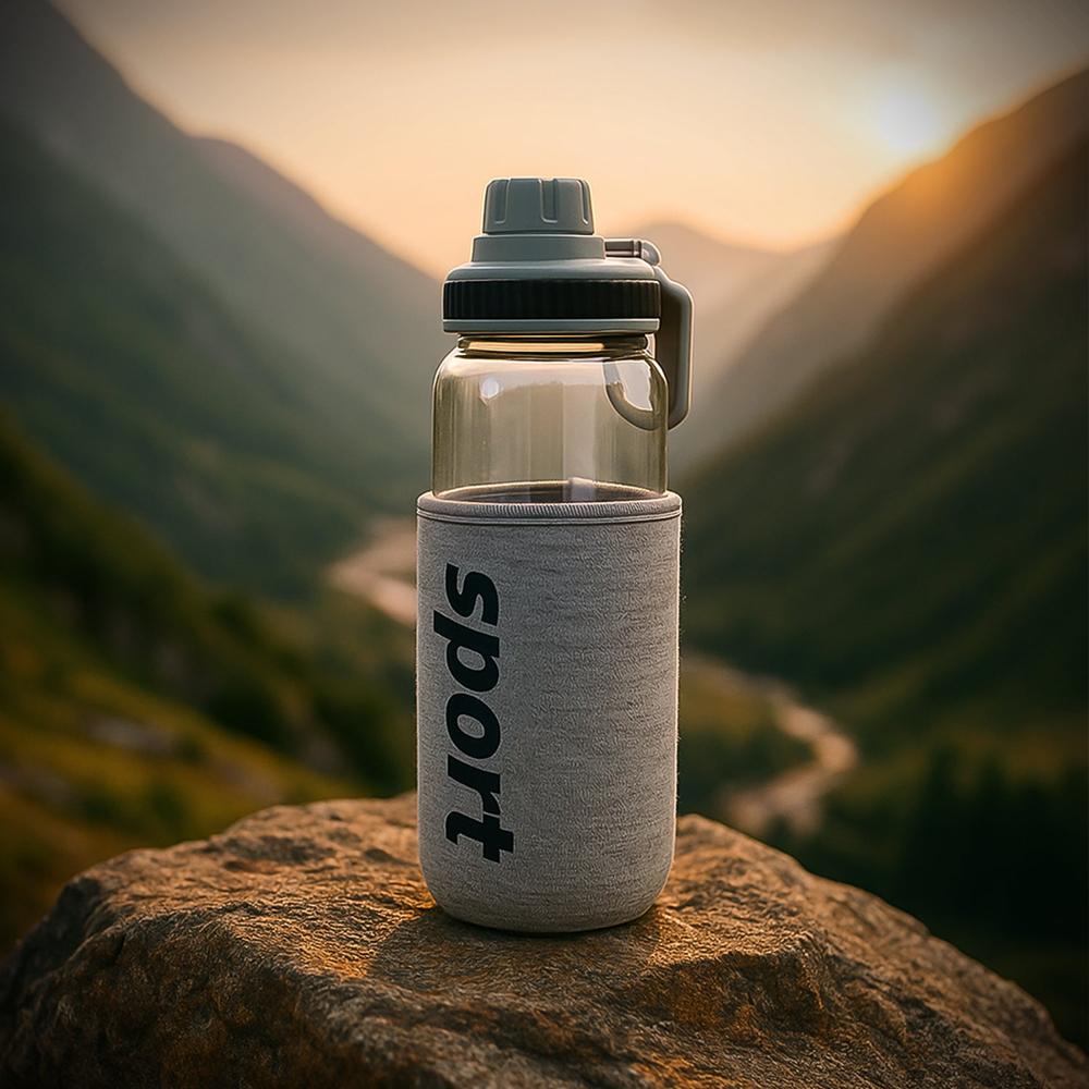 Sports Water Bottle With Protective Sleeve - (1 Pc / 700 Ml) - Color: Mix