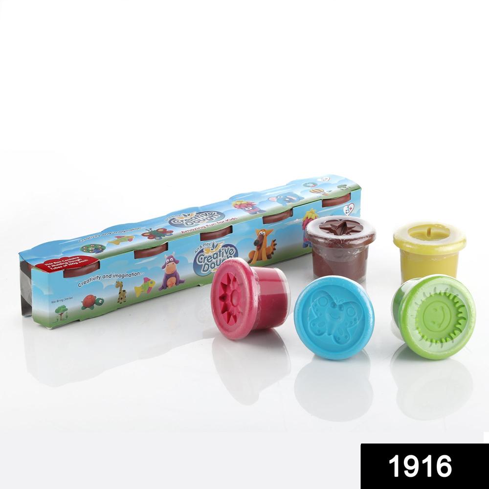 Non-Toxic Creative 100 Dough Clay 5 Different Colors, (Pack of 5 Pcs)