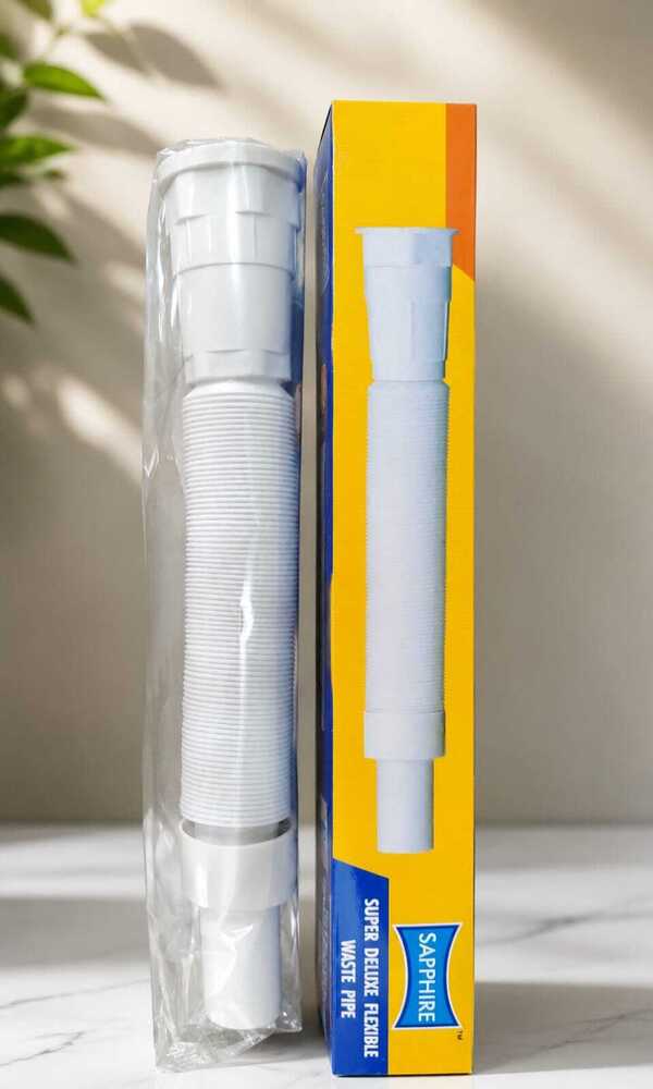 COLLAPSIBLE WASTE PIPE HEAVY (PIKKOL) - PVC 32mm x 750mm White, Semi-Flexible, Corrugated, IS 4985 Compliant