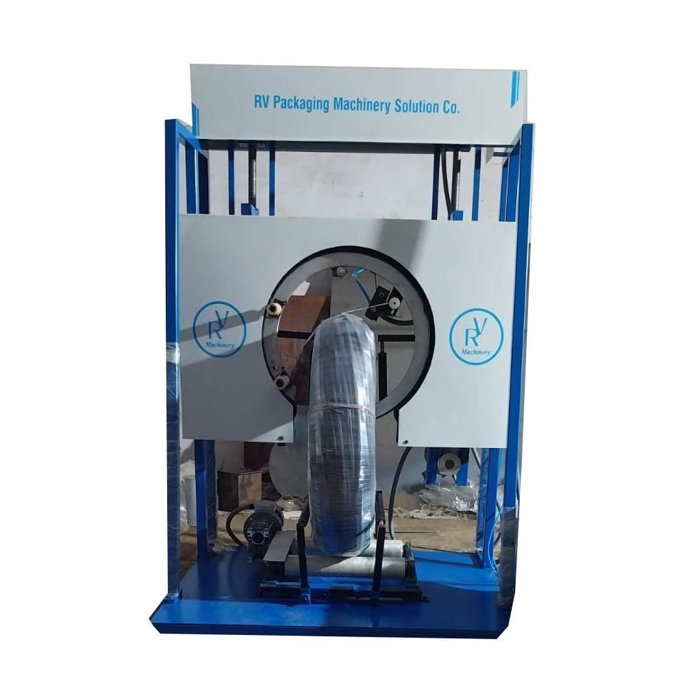 MS Coil Wrappign Machine With Motorized Ring Updown And Trolley
