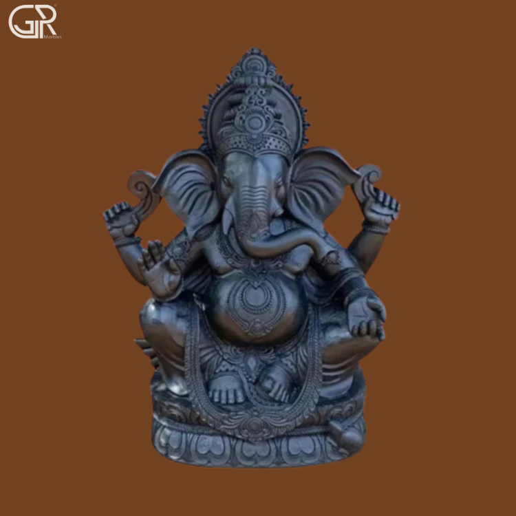 Black Marble Ganesha Statue