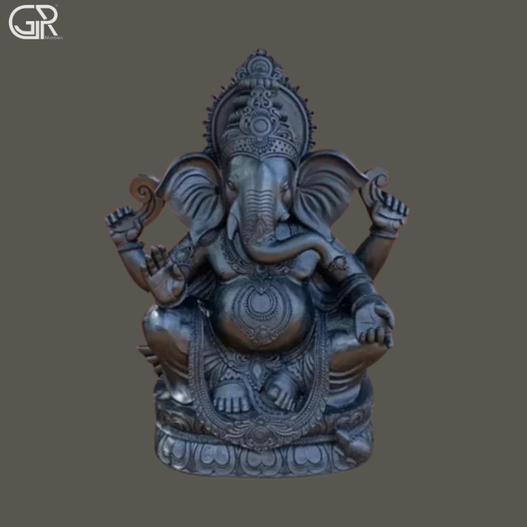 Black Marble Ganesha Statue
