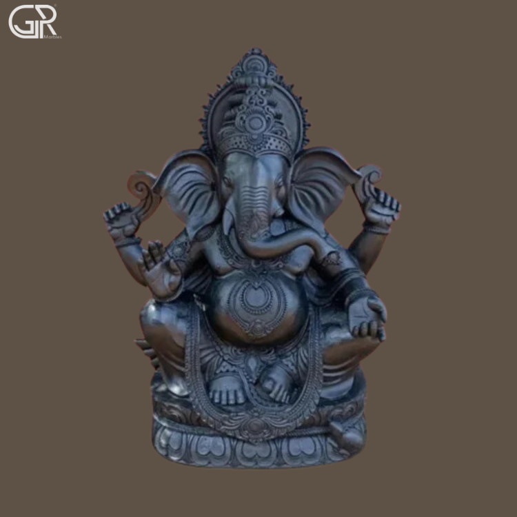 Black Marble Ganesha Statue