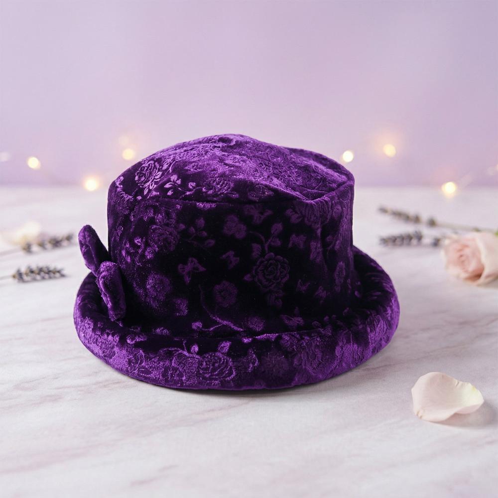 Premium Velvet Designer Bucket Hat Cap for Women (1 Pc)