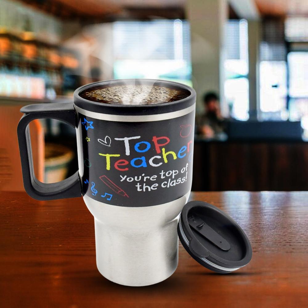 Stainless Steel Insulated Travel Mug - Double-walled Vacuum Cup Lid & Handle, Tumbler - Color: Mix
