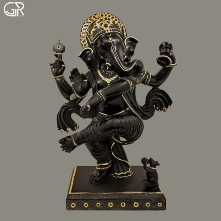 Black Marble Ganesh Statue