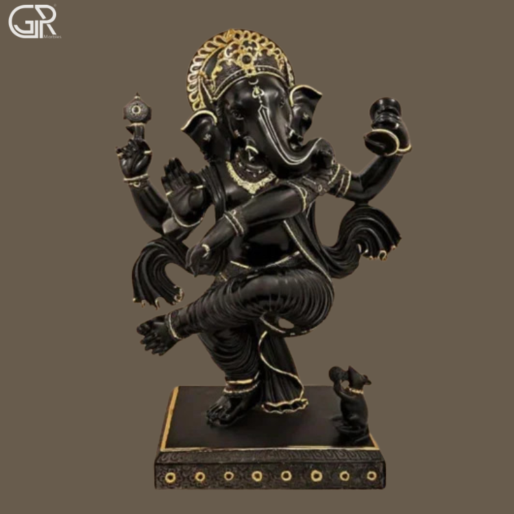 Black Marble Ganesh Statue