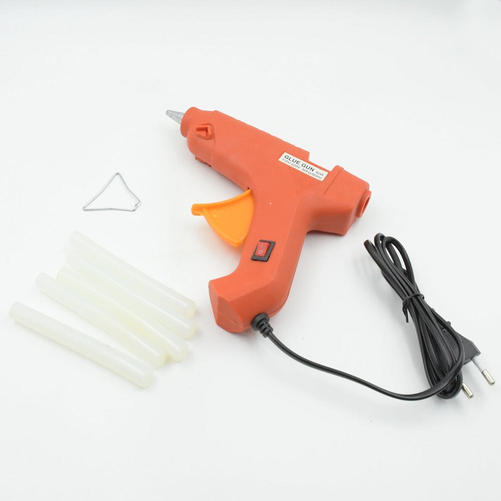Professional 60 Watt Hot Melt Glue G-un with 5 Glue Sticks & On/Off Switch