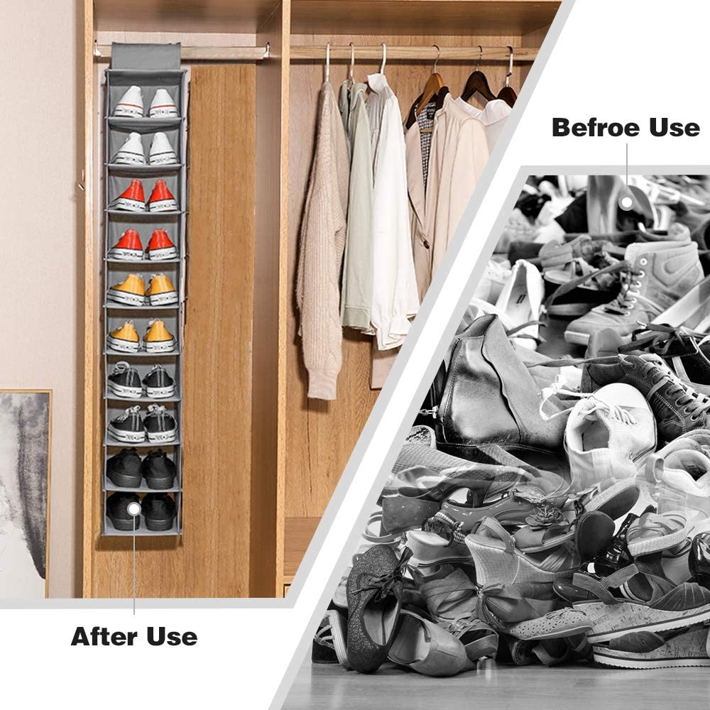 10-Tier Foldable Multipurpose Storage Rack  Collapsible Fabric Wardrobe Organizer
