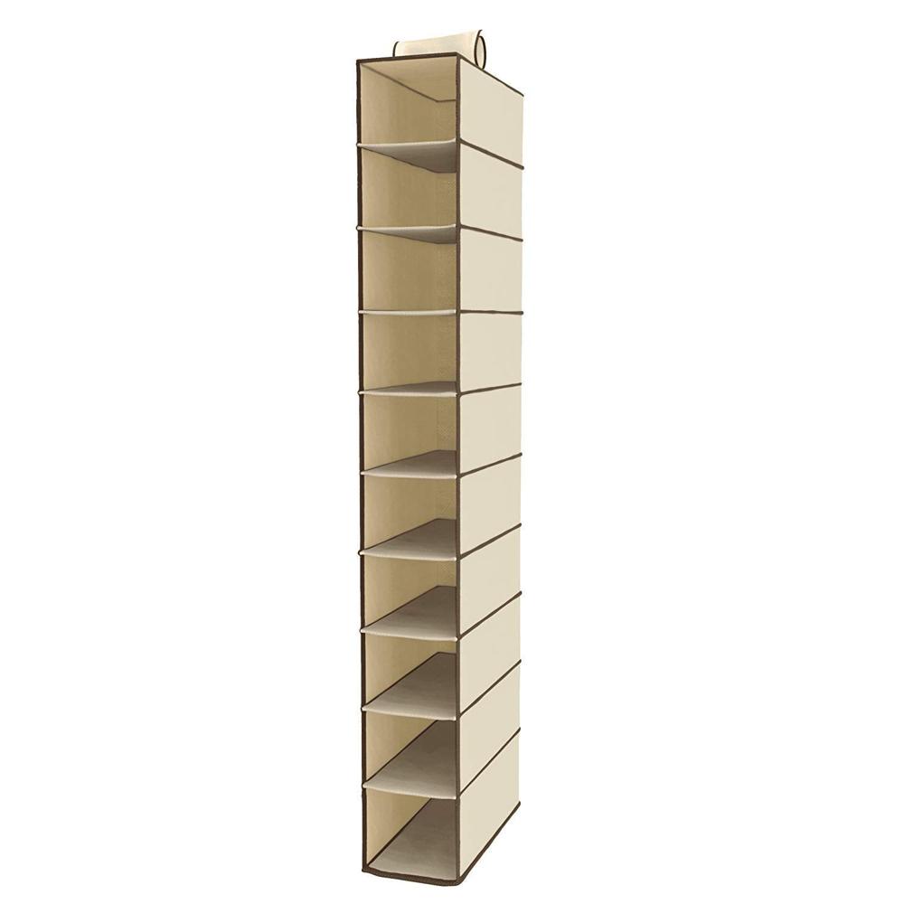 10-Tier Foldable Multipurpose Storage Rack  Collapsible Fabric Wardrobe Organizer