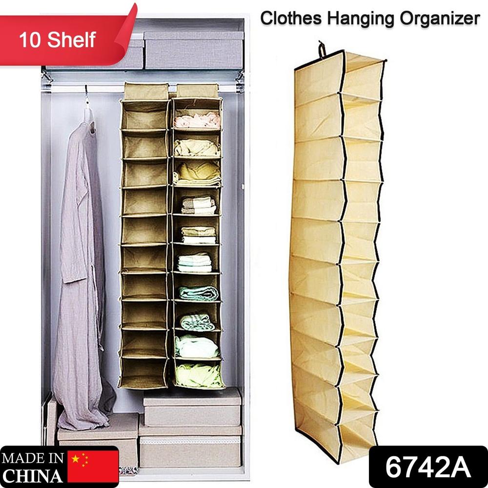 10-Tier Foldable Multipurpose Storage Rack  Collapsible Fabric Wardrobe Organizer