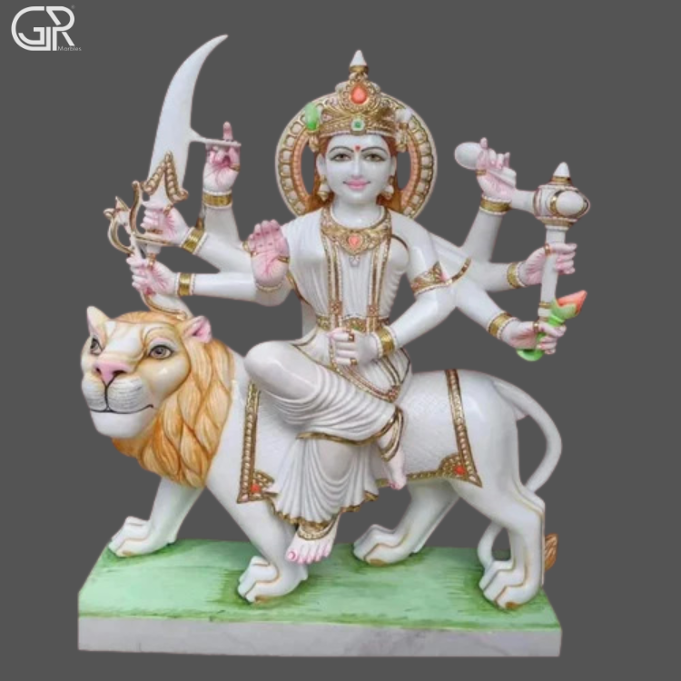 White Marble Durga Maa Statue