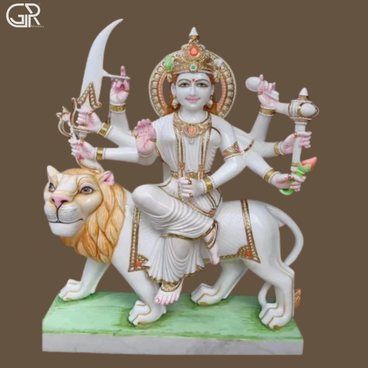 White Marble Durga Maa Statue