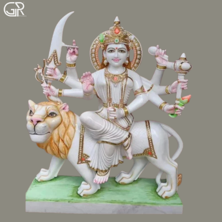 White Marble Durga Maa Statue