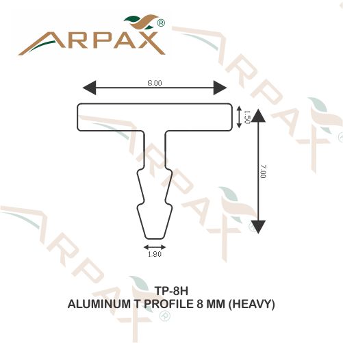 TP-8H Heavy Aluminum T Profile