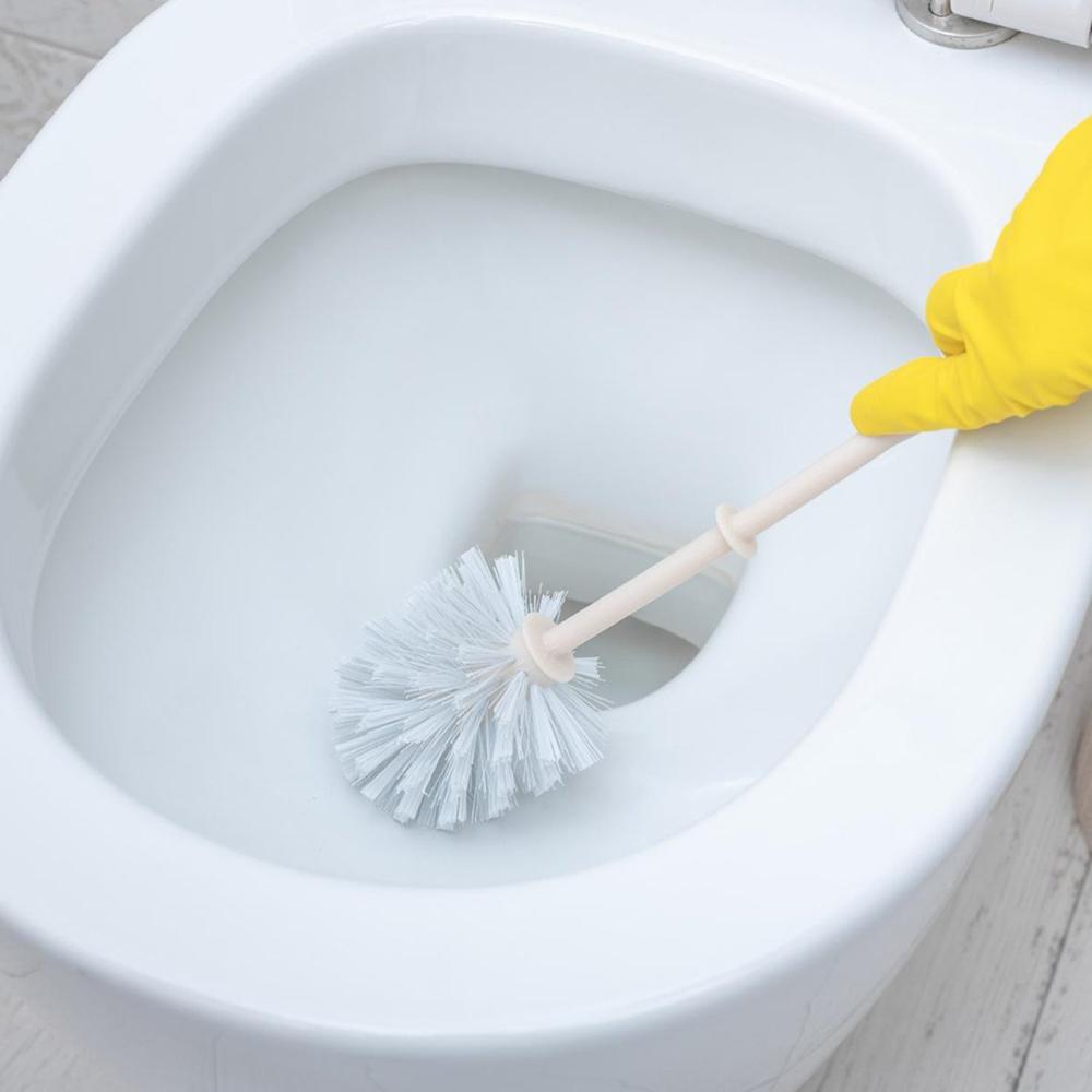 Toilet Plastic Brush With Holder Stand Western And Indian Toilet Bathroom Cleaning - Color: Mix