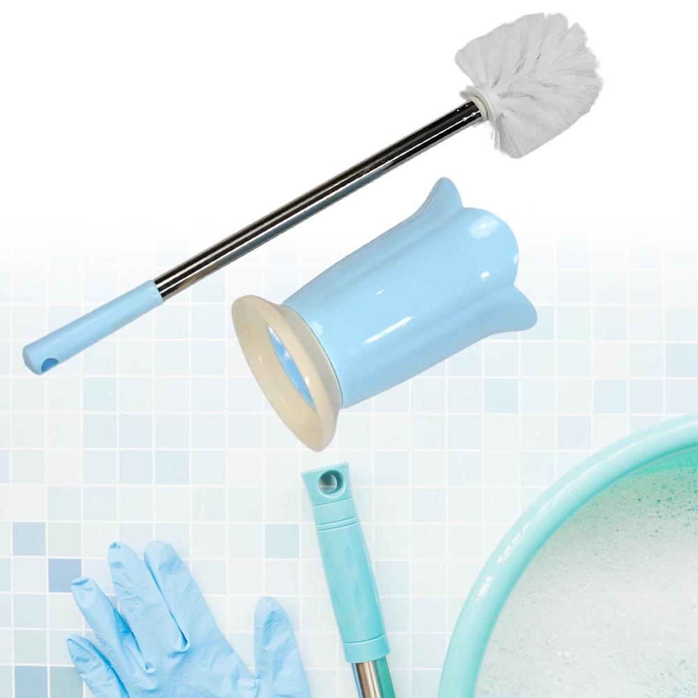 Toilet Plastic Brush with Holder Stand Western and Indian Toilet Bathroom Cleaning