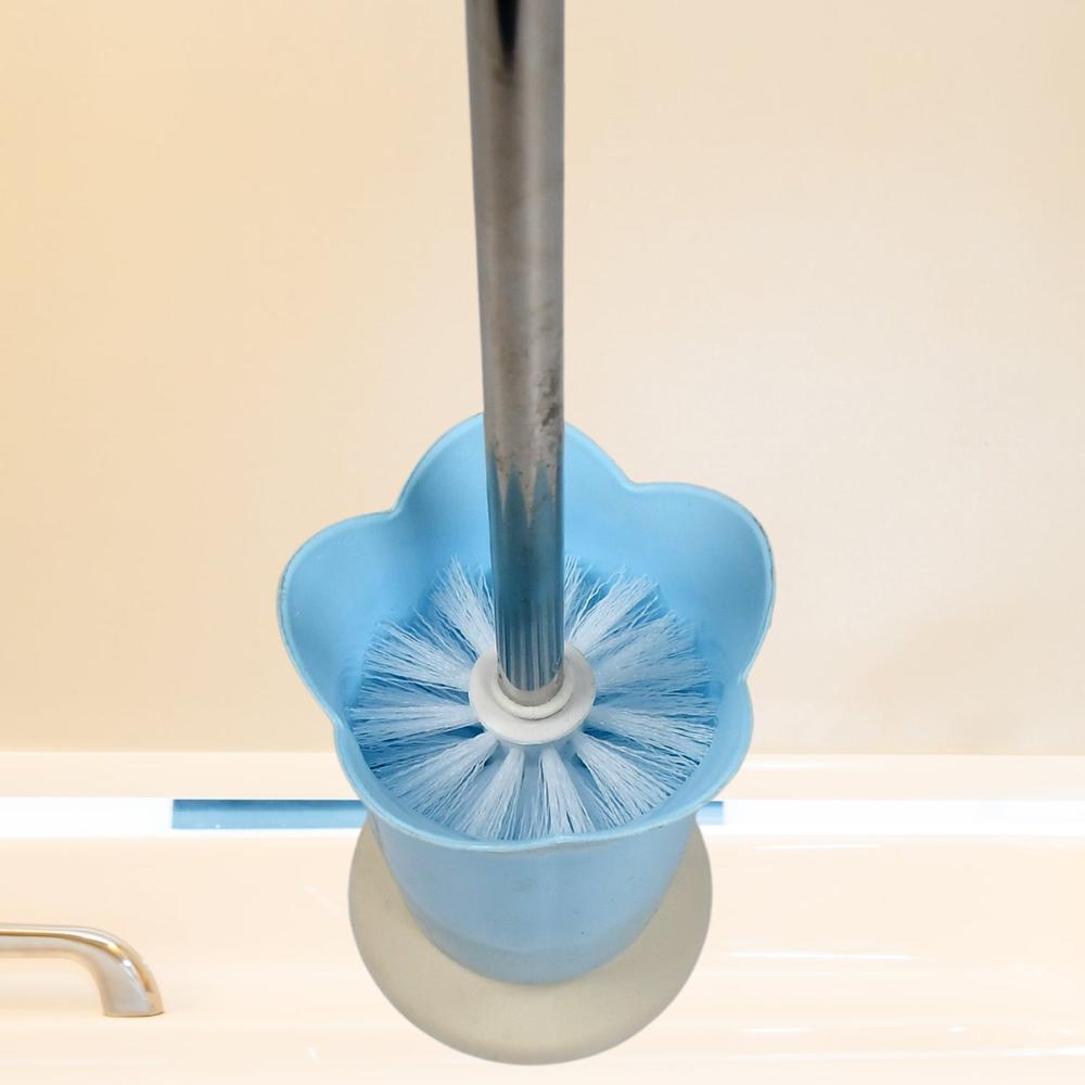 Toilet Plastic Brush with Holder Stand Western and Indian Toilet Bathroom Cleaning