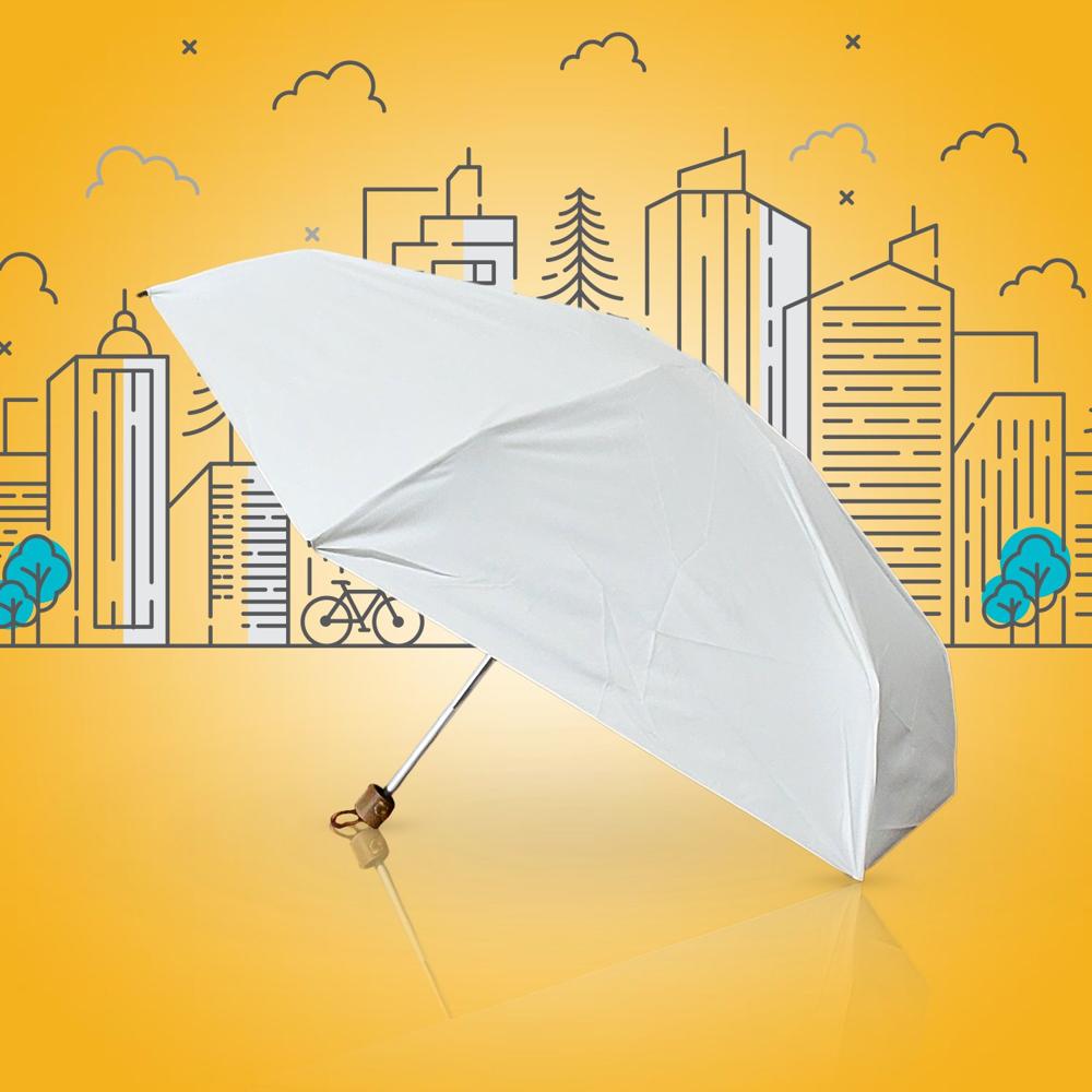 3-fold Sun & Rain Protective Solid Foldable Umbrella, (1 Pc) - Color: Mix