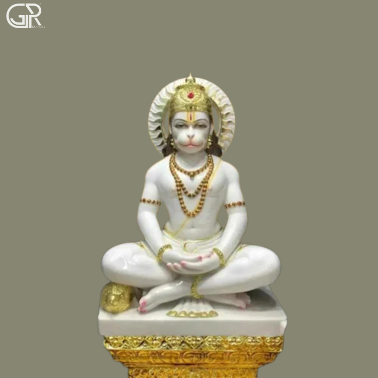 White Marble Hanuman Statue