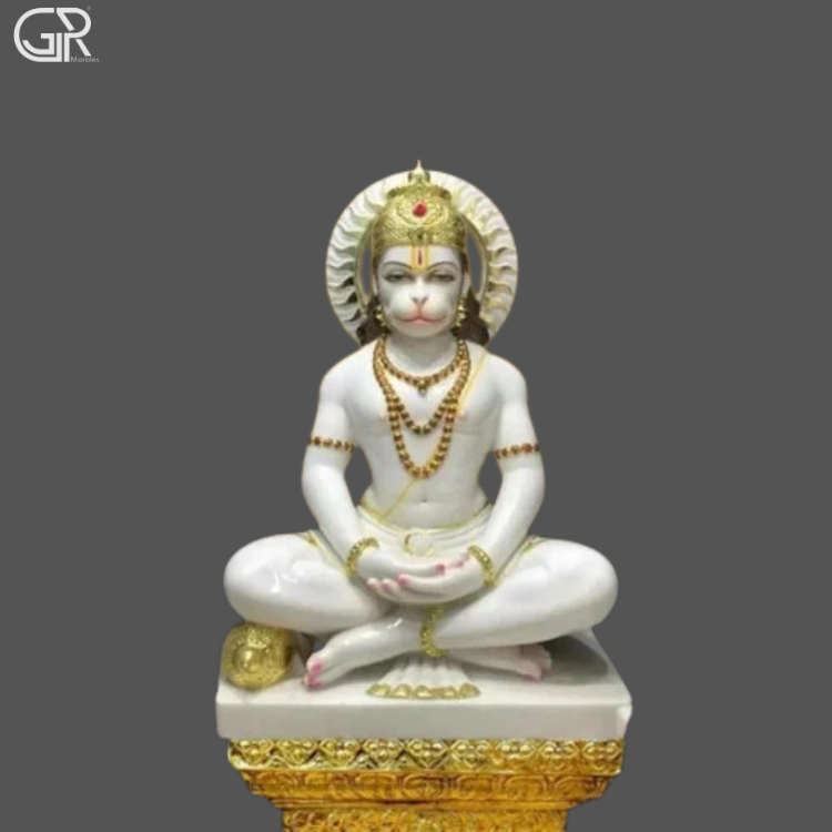 White Marble Hanuman Statue