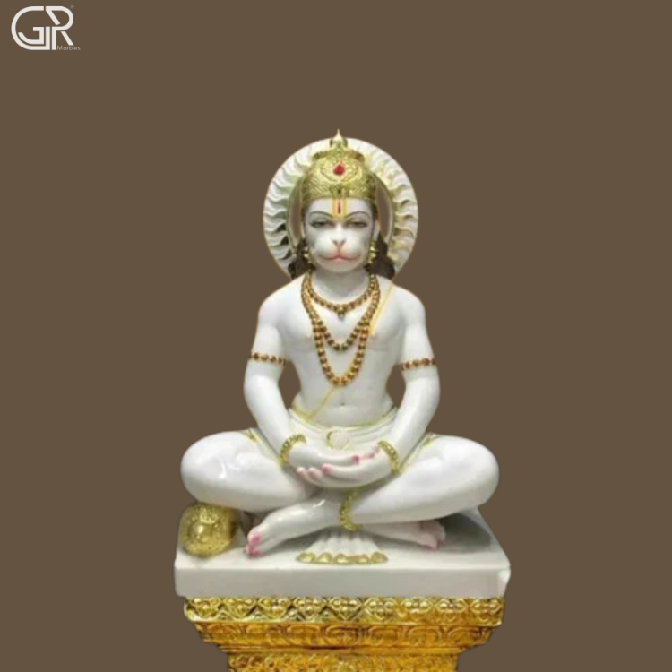 White Marble Hanuman Statue