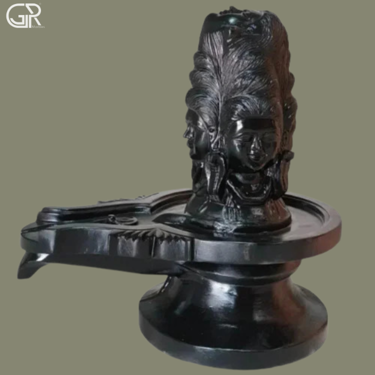 Black Marble Panchmukhi Shivling, (Ht-2.5ft)