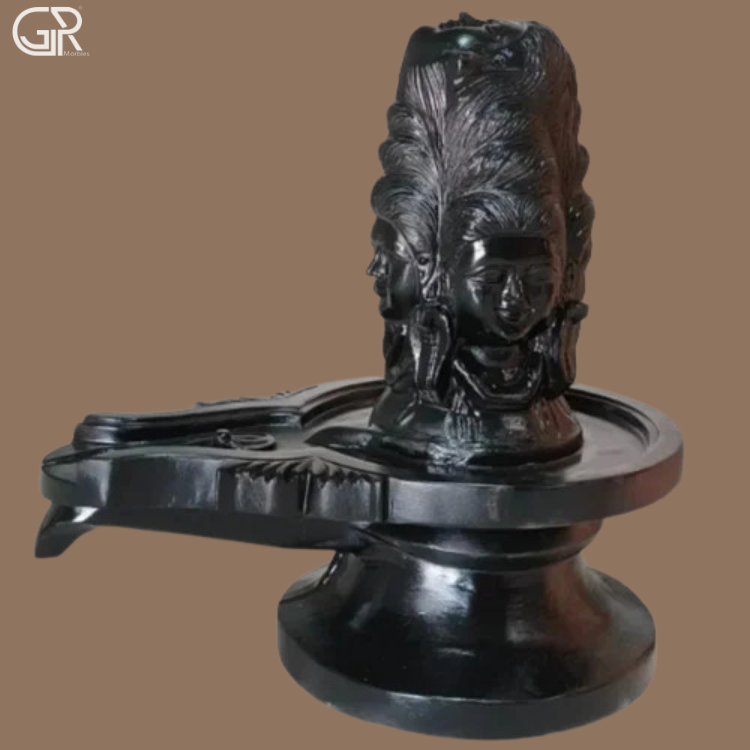 Black Marble Panchmukhi Shivling, (Ht-2.5ft)