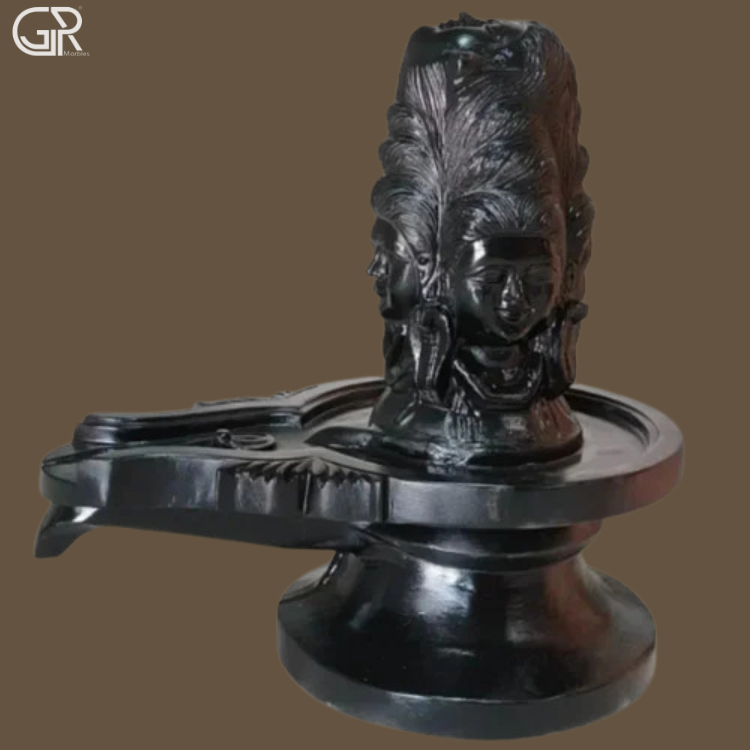 Black Marble Panchmukhi Shivling, (Ht-2.5ft)