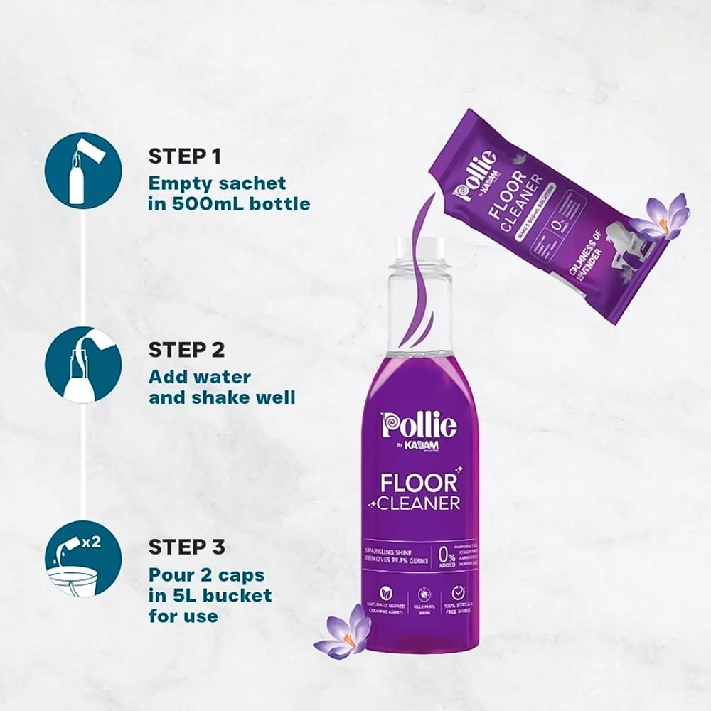 Pollic Kadam Concentrated Floor Cleaner Refill Kit with Reusable Measuring Bottle