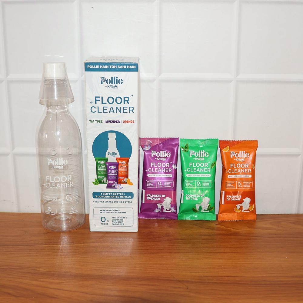 Pollic Kadam Concentrated Floor Cleaner Refill Kit with Reusable Measuring Bottle