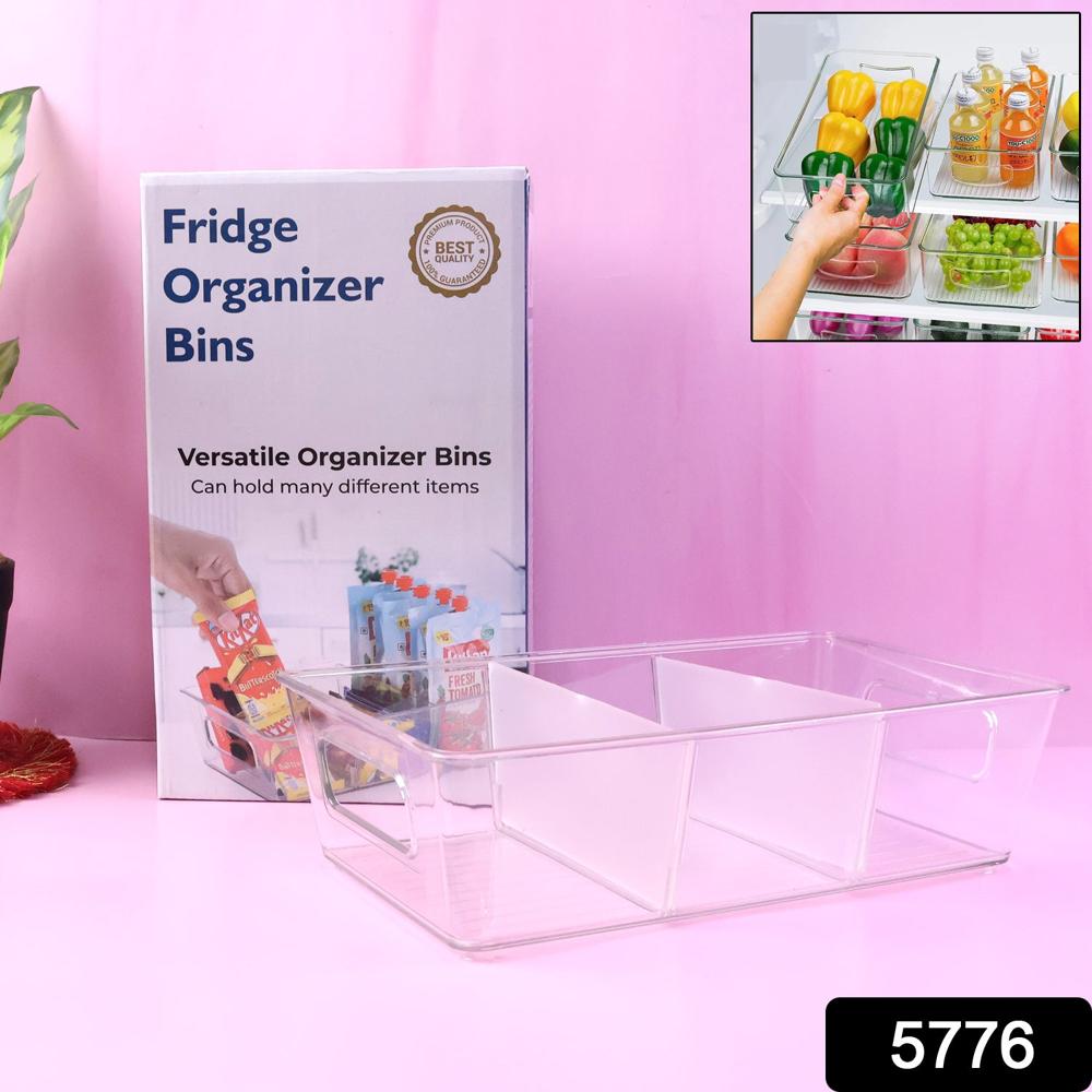 Plastic Refrigerator Organizer Bins 1 Stackable Fridge Organizers With Handle Clear Organizing Food Fruit Vegetables Pantry Storage Bins For Freezer Kitchen Cabinet Organization And Storage (1 Pc Mix Color) - Product Type: Home Utility Products