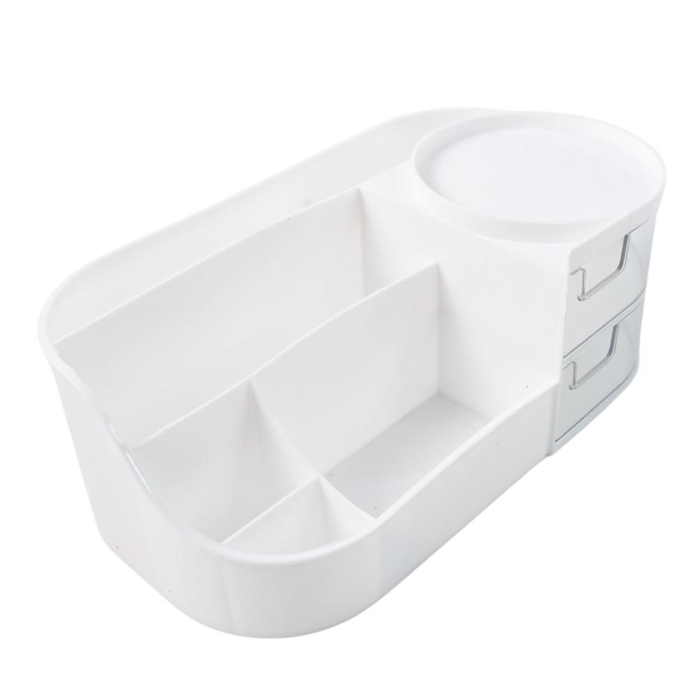 Multi-functional Plastic Vanity Storage Box - Color: Mix