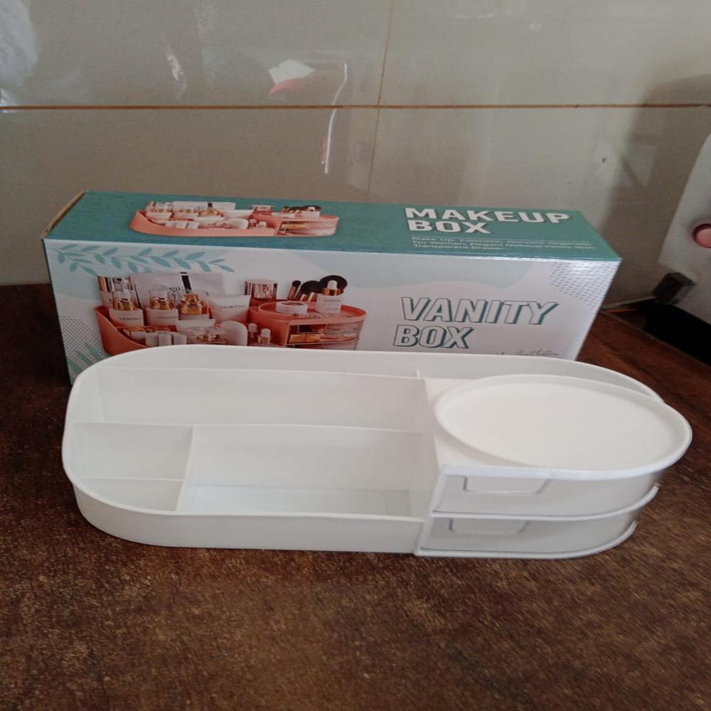 Multi-functional Plastic Vanity Storage Box - Color: Mix
