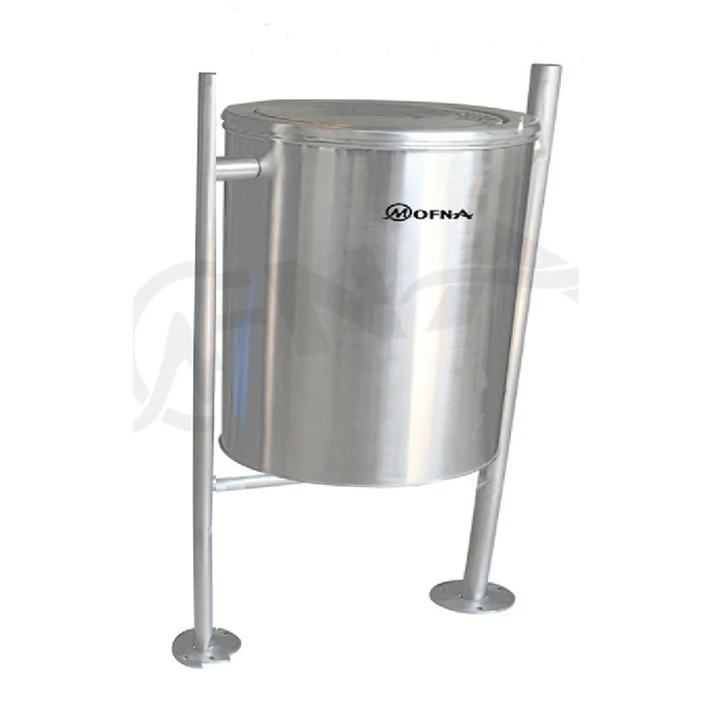 Mofna Stainless Steel  Single Swing Pole Dustbin 60 Liter