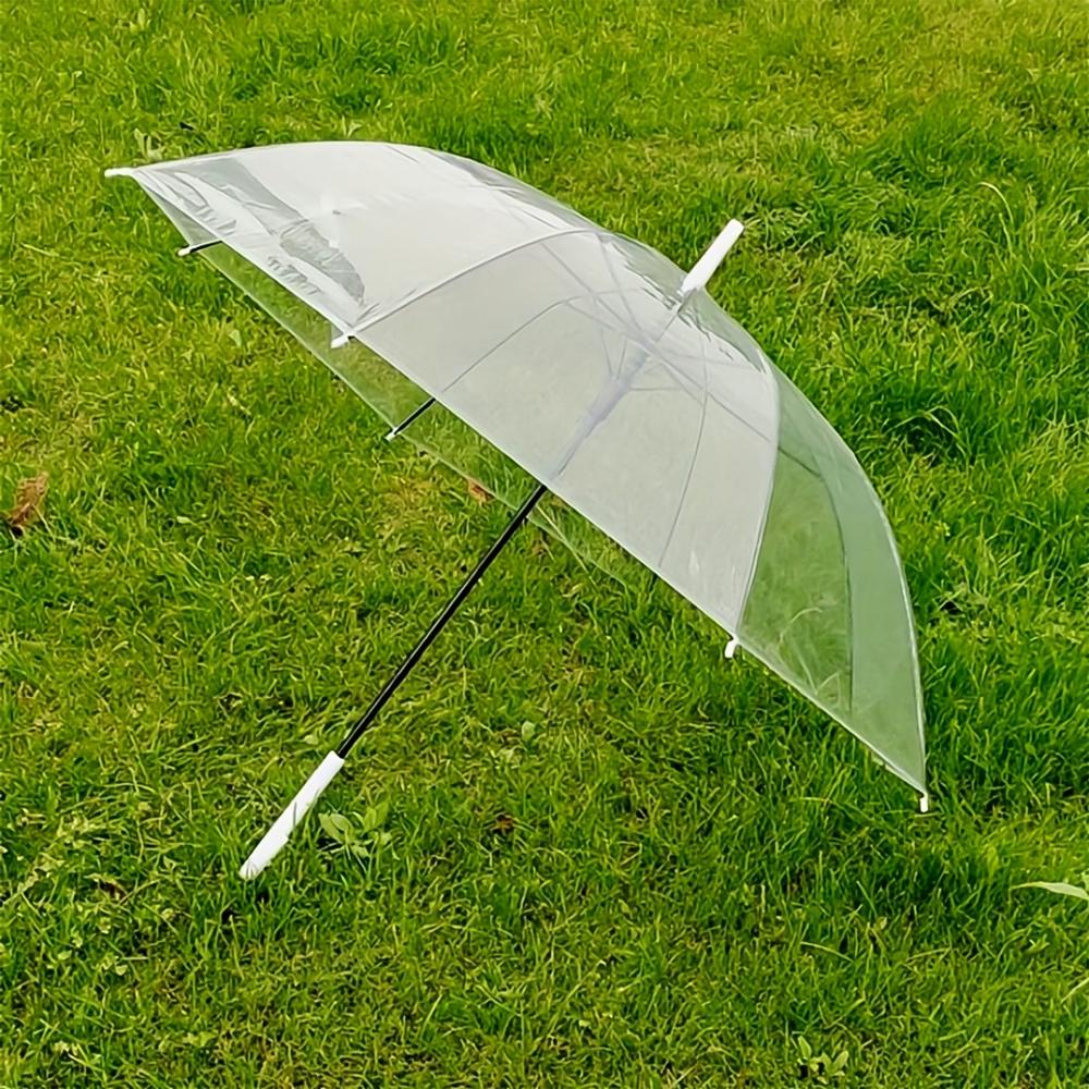 8573 Premium Transparent Dome Umbrella with Curved Handle (1 Pc)