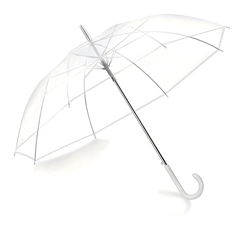 8573 Premium Transparent Dome Umbrella with Curved Handle (1 Pc)