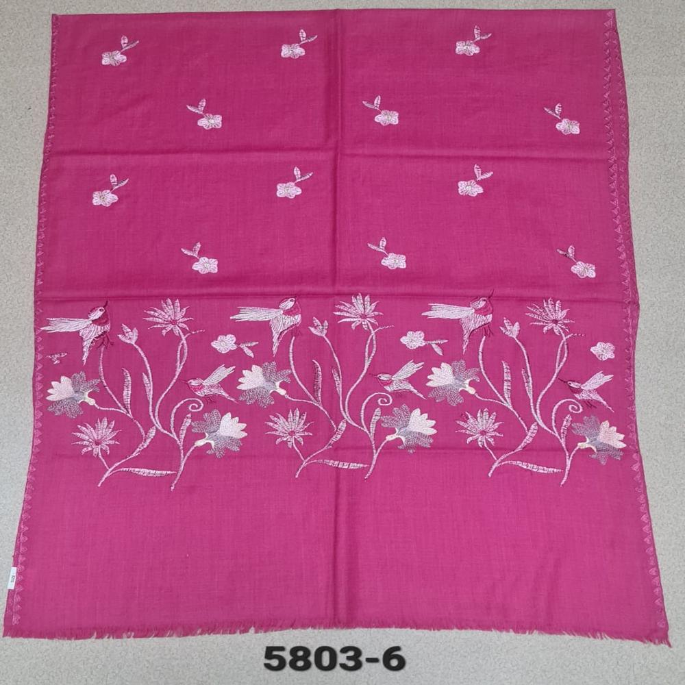 Pure Wool Chikankari Embroidery Stoles - Color: Assortted